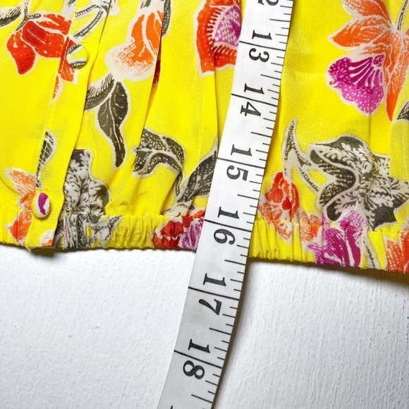 Joie Silk Off the Shoulder Yellow Floral Blouse - Picture 9 of 13
